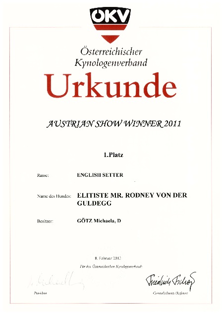 Rodney Austrian Show Winner 2011